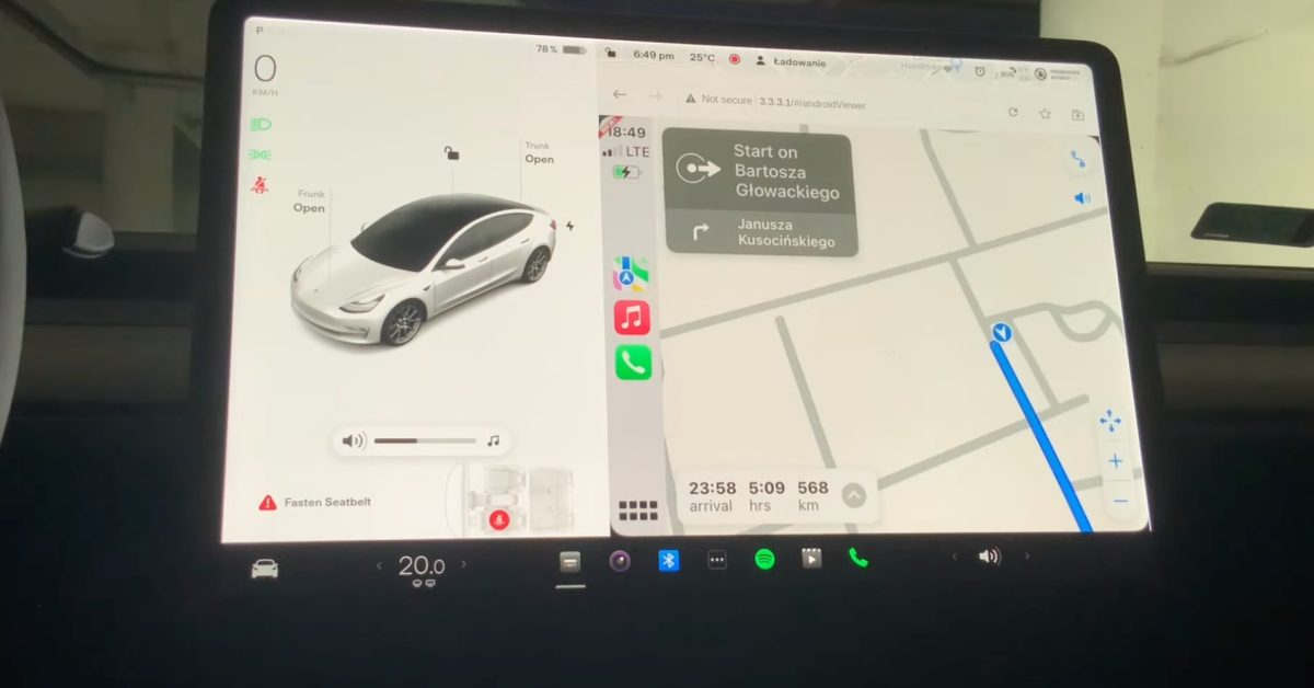 راه حل Tesla CarPlay اکنون از مرورگرهای هر مدل پشتیبانی می کند